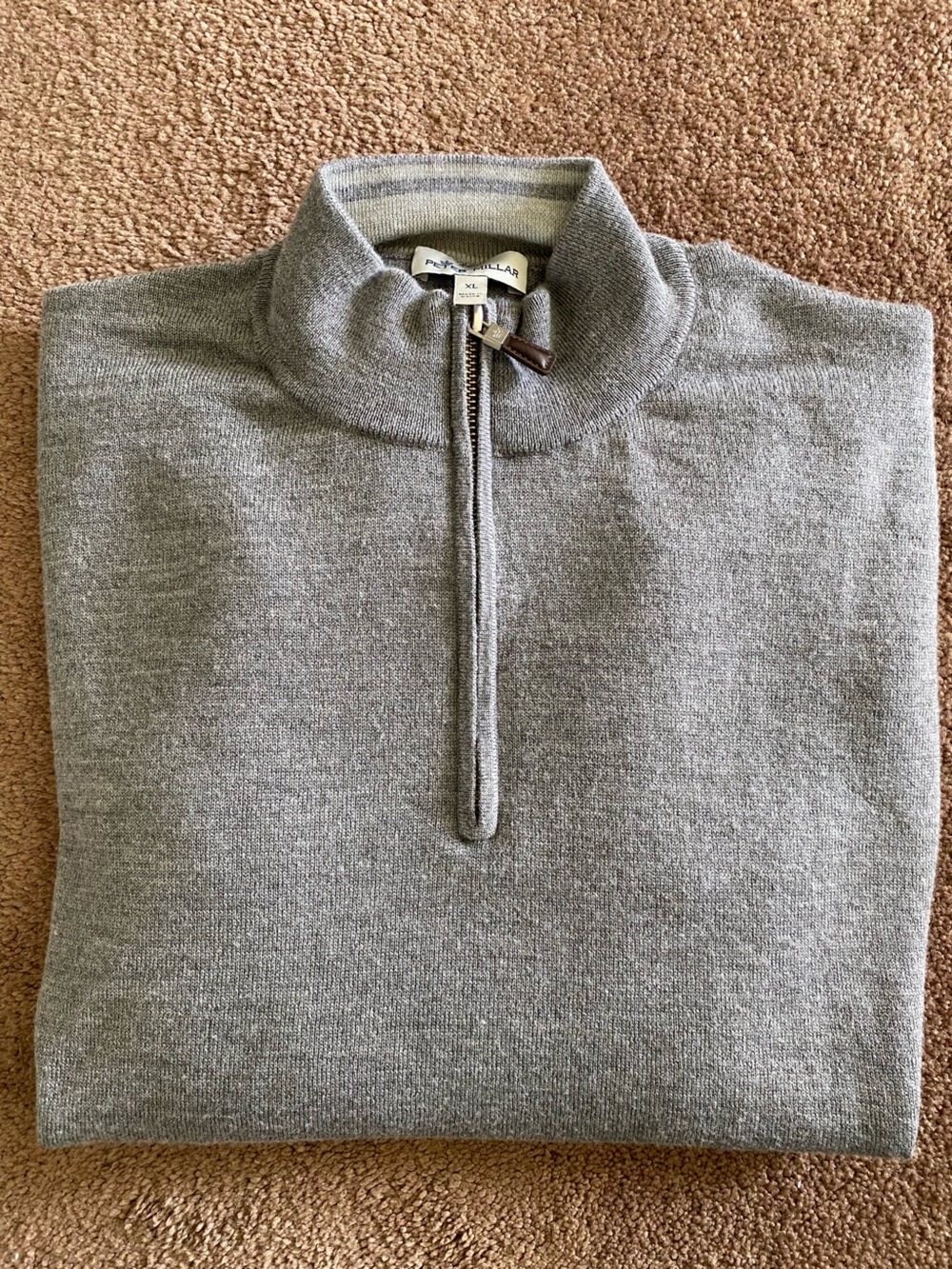 Peter Millar Men's Gray Half Zip Sweater. XL. Firestone CC logo